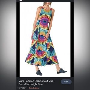 Mara Hoffman Colorful Print Cut Out Midi Dress Size 4